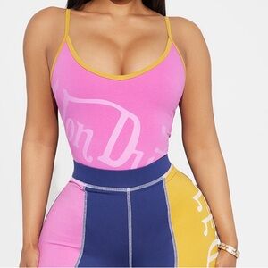 Von Dutch Vibrant Colorblock Set - Pink, Blue, Yellow (Top S bottoms M)BRAND New